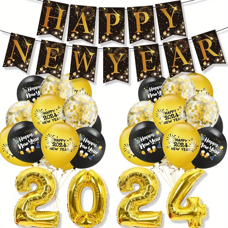 25pcs 2024 happy new year party decoration celebrat2