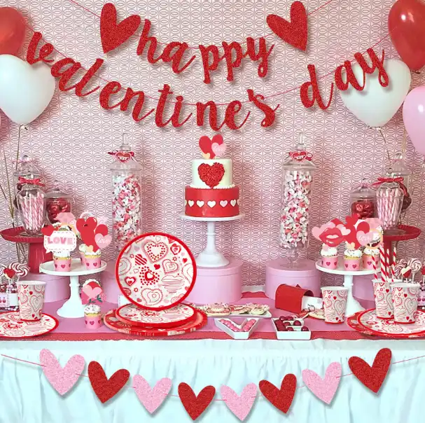 party tablewares for valentines day