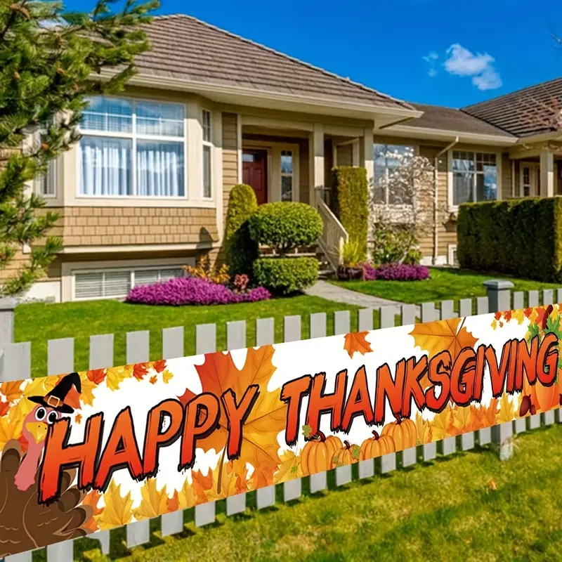 1pc thanksgiving banner 20in 118in large happy than5