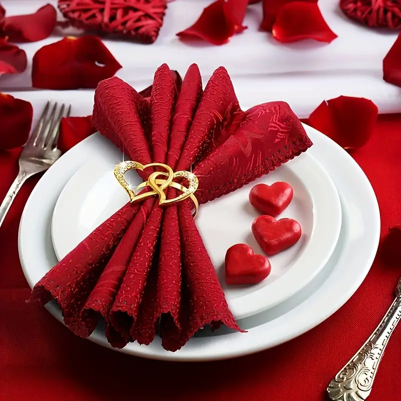 4 8 12pcs set napkin rings heart shaped napk2