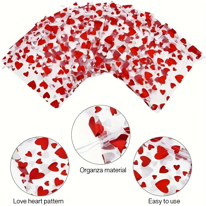 50pcs heart shaped yarn bag christmas valentines da5
