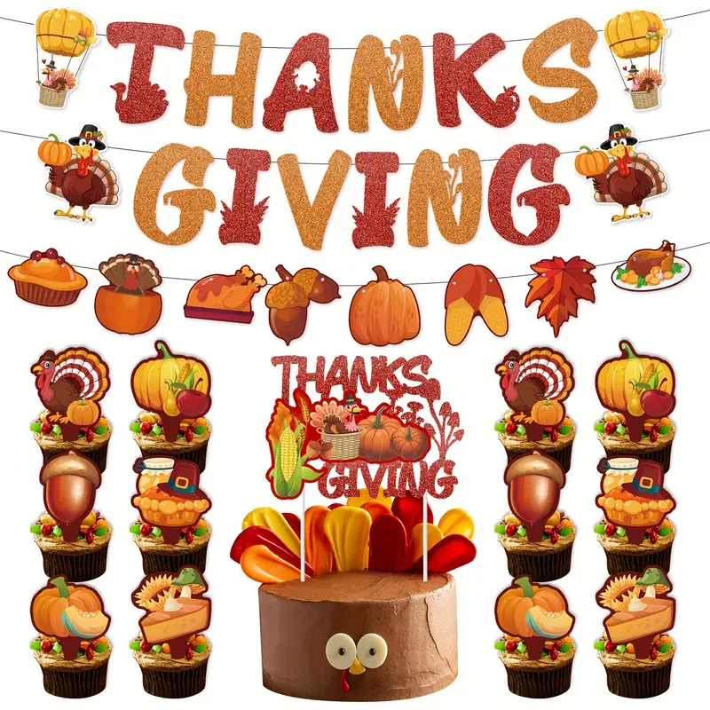 set thanksgiving day party decorations celebration decor y1