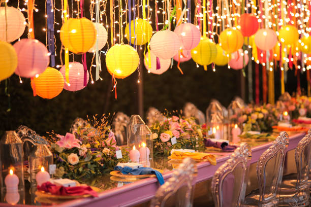 outdoor wedding party