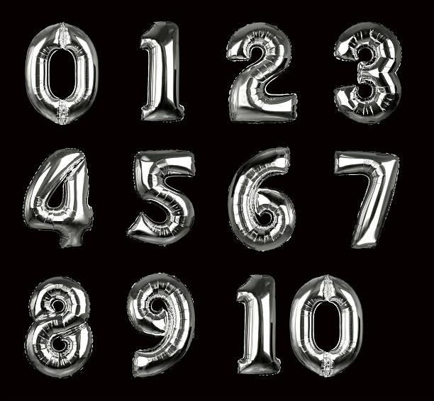 Foil balloons as numbers 1 to 10
