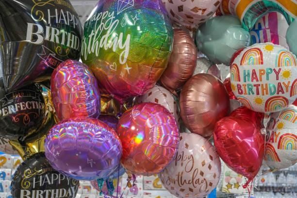 Mylar balloons with customized birthday prints