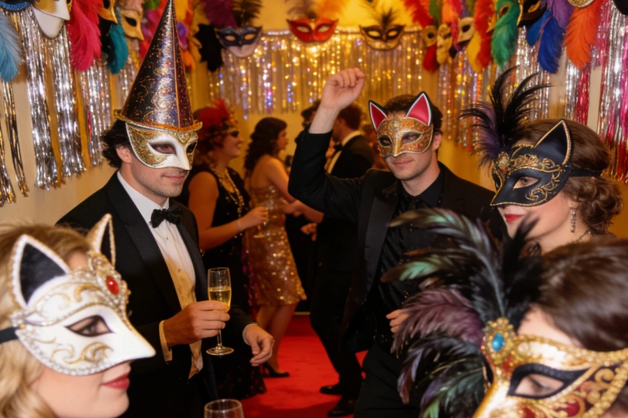 Decorative and wearable masquerade masks for event decoration