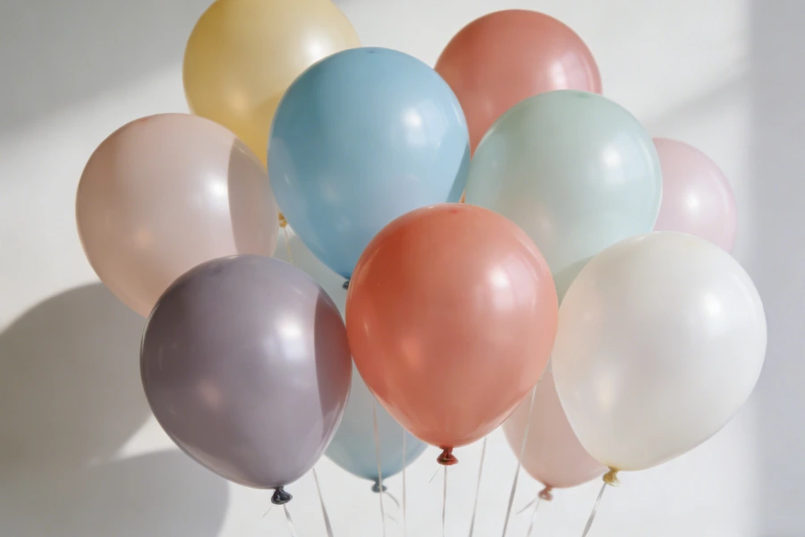 Balloon color appearance under natural light and LED lighting comparison