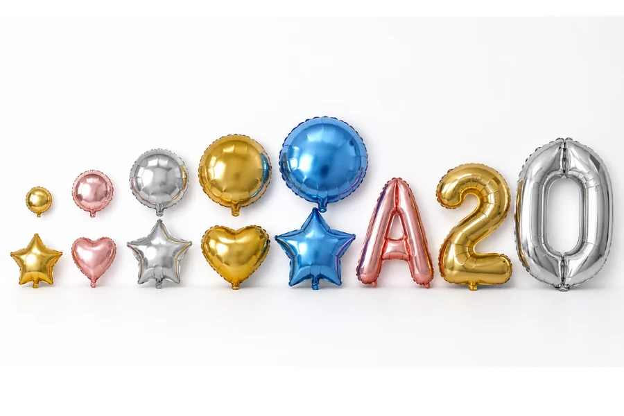 standard foil balloon sizes comparison with different foil balloon dimensions