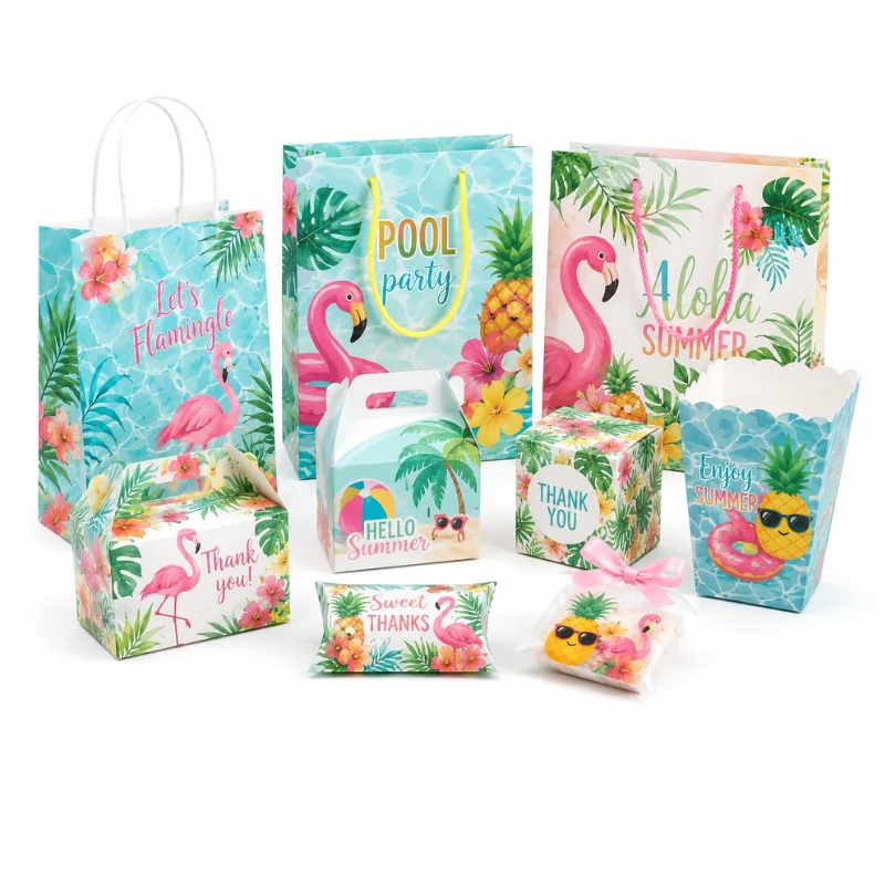 Pool Party Favor Bags & Gift Boxes