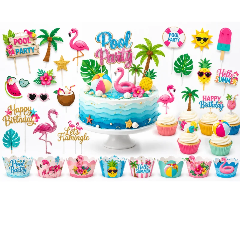 Pool Party Cake Decorations